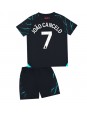 Manchester City Joao Cancelo #7 Ausweichtrikot für Kinder 2023-24 Kurzarm (+ Kurze Hosen)